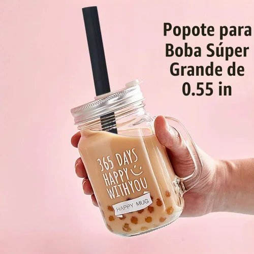 Vista 3 de ALINK Pajitas Boba de silicona reutilizables, pajitas extragrandes para batidos de té de burbujas para reventar perlas de tapioca, paquete de 4