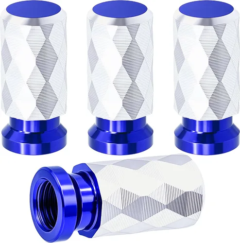Vista 17 de 4 piezas de tapas de vástago de válvula de neumático de automóvil, tapas de válvula de aire de neumático a prueba de fugas de aleación de aluminio