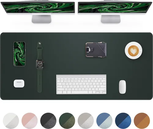 Vista 15 de Tapete protector para escritorio y mouse, antideslizante, de piel sintética, tapete impermeable de escritura para laptop, para oficina y hogar