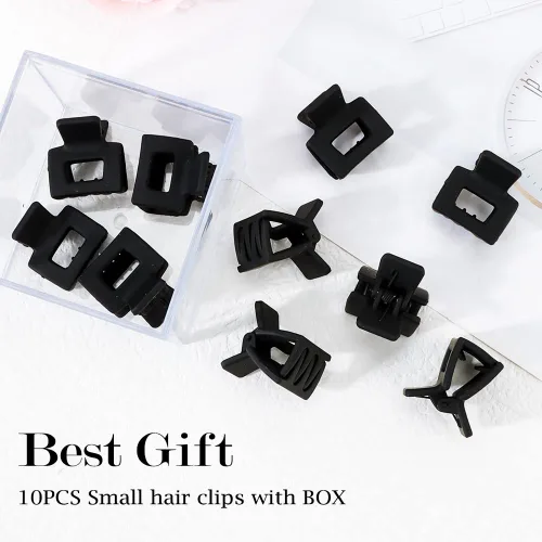 Vista 7 de Ahoney 10 pinzas pequeñas para el cabello para mujeres y niñas, clips de mandíbula mate de 1 pulgada para cabello fino, grueso y mediano, pasadores