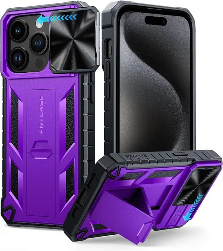 Vista 84 de FNTCASE for iPhone 11-Pro Phone Case: Military Grade Drop Proof Mobile Cover with Kickstand & Slide Rugged Shockproof Bumper Heavy Duty Protector