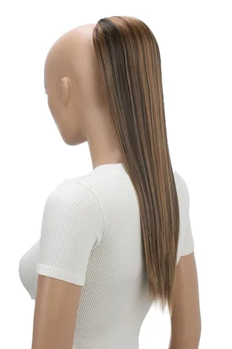 Vista 16 de CAISHA Extensión de cola de caballo de 22" con cordón voluminoso Straigtht negro-marrón PH503