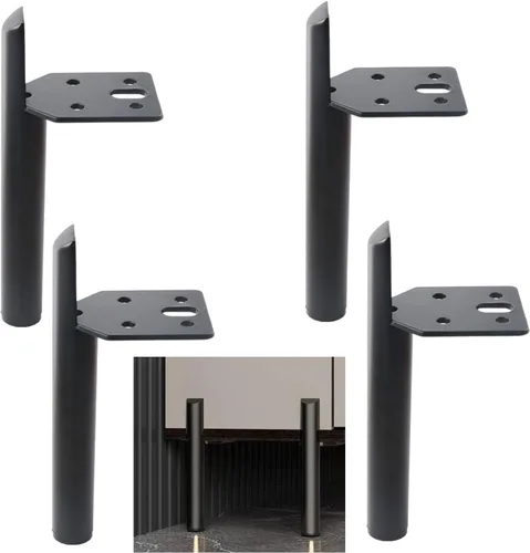 Vista 8 de Patas de muebles de 2 pulgadas, patas negras para mesa de café, patas de muebles de metal de mediados de siglo para sofá, gabinete, otomana, juego