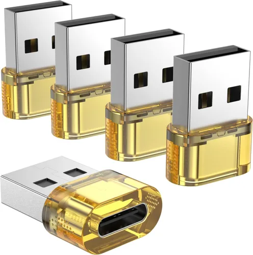 Vista 22 de Adaptador USB-A a USB-C paquete de 5 unidades, convertidor cargador USBC hembra a A macho, convertidor USB a USBC para iPhone 15 Plus Pro Max/Apple