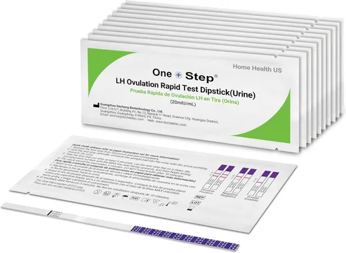Vista 9 de One Step 20 tiras de ovulación 20 miu/ml Kit de prueba de fertilidad sensible Predictor de prueba de fertilidad (ancho ancho)