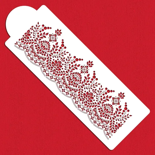 Vista 2 de Plantilla lateral de pastel de encaje antiguo SKU# C1075 por Designer Stencils