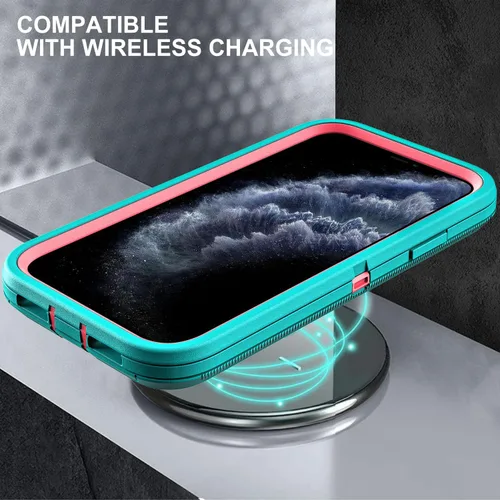 Vista 6 de YKHJKLEC para iPhone 11 Pro Max, funda de grado militar 3 en 1 resistente a prueba de golpes/caídas/polvo con 2 piezas de protector de pantalla