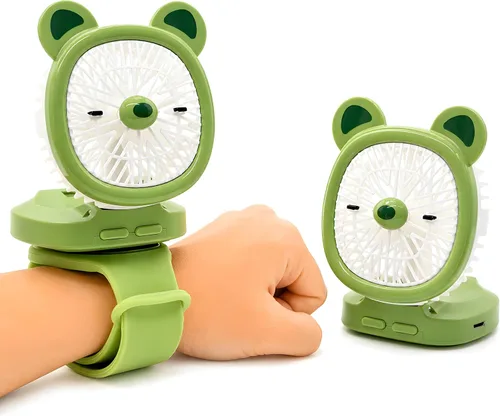 Vista 11 de Ventilador personal portátil, ventilador de mano portátil recargable por USB, ventiladores de muñeca con luces LED, mini ventilador portátil