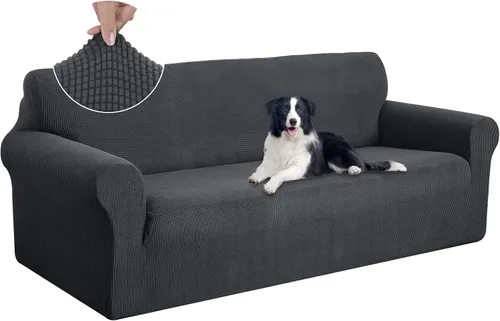 Vista 110 de U-NICE HOME Funda para sofá biplaza elástica, cubierta para sofá, funda para sillón, protector de muebles para sofá con 2 cojines, funda para sofá