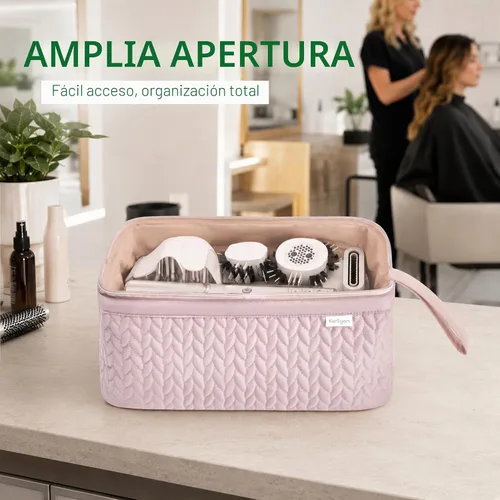 Vista 2 de Estuche KarSyon Shark Flex Style para secador de pelo Dyson Airwrap Cepillo Dyson Herramientas para el cabello Revlon Bolsa de viaje Estuche de Rosa
