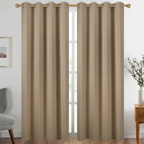 Vista 115 de Diraysid Cortinas opacas beige con ojales para dormitorio, con aislamiento térmico, cortinas de oscurecimiento de habitación, 38 x 54 pulgadas, 2