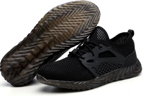 Vista 67 de SUADEX Zapatos deportivos con punta de acero para hombres y mujeres, indestructibles, ligeros, cómodos, antideslizantes, puntera compuesta