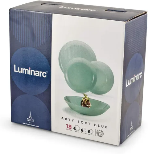 Vista 2 de Luminarc ARCOPAL Arty Soft Blue - Paquete de 18 unidades, color azul claro