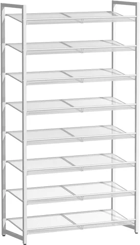 Vista 19 de Zapatero de metal para armario, entrada, organizador de zapatos de 4 niveles, estantes planos o angulares ajustables, capacidad para hasta 20 pares