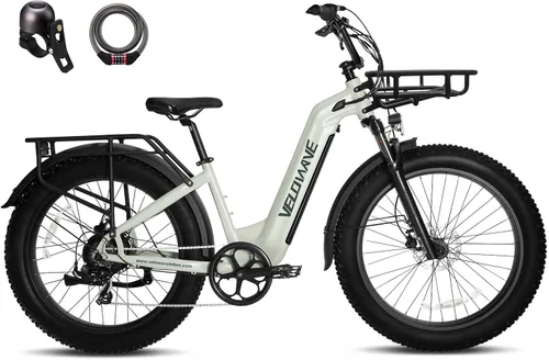 Vista 10 de VELOWAVE Bicicleta eléctrica de 26 pulgadas con neumático grueso Ebike eléctrica para adultos con 750 W (pico 1000 W) motor sin escobillas 48 V 15