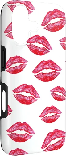 Vista 3 de Red Pink Lips Heart Sexy Kisses Pattern Women Girls Gift Case for iPhone 17