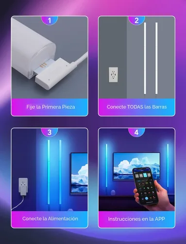 Vista 5 de Govee Glide - Luces de pared, luz LED RGBIC, luz inteligente para juegos compatible con SmartThings, barra de luces RGB, luces de pared LED