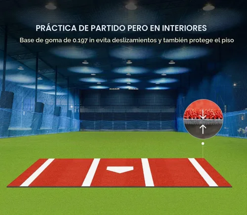 Vista 4 de Baseball Hitting Mat Baseball Batting Turf with Batters Box and Home Plate