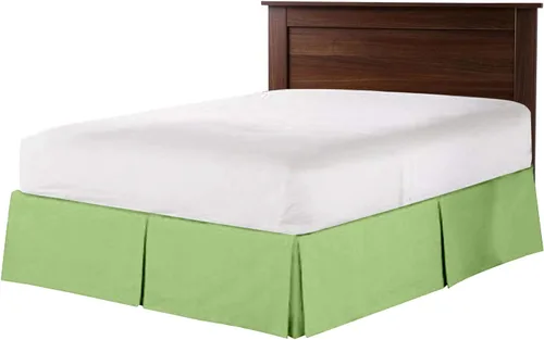 Vista 6 de Falda de cama plisada 100% algodón de 800 hilos, con volantes plisados de lujo, moderna calidad de hotel, fácil ajuste con caída a medida de 18