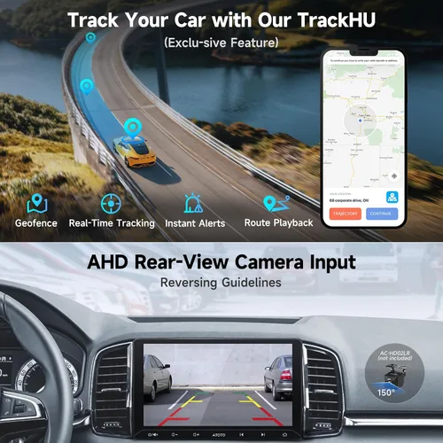 Vista 7 de ATOTOZONE A5L 10.1 pulgadas AI Android Doble DIN Estéreo, radio Bluetooth con CarPlay inalámbrico y pantalla táctil automática Android, WiFi/USB