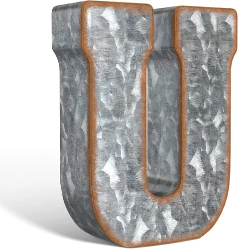 Vista 31 de CraftyCrocodile Números de metal galvanizado de 7" para decoración de pared - Número 3D 0 para colgar y de pie libre - Números de mesa rústicos