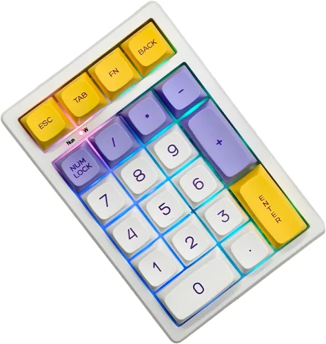 Vista 10 de BOYI TD21 - Teclado numérico de intercambio en caliente, 21 teclas Mini Numpad, teclado portátil Bluetooth5.0/2.4G/teclado con cable numérico