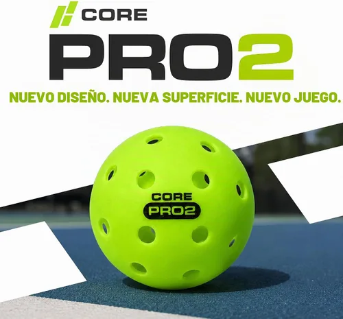 Vista 2 de CORE PRO2 Outdoor Pickleball Balls, 40-Hole Design, Textured Lime Green Surface, Consistent Bounce, Stable Flight and Crack-Resistant Construction
