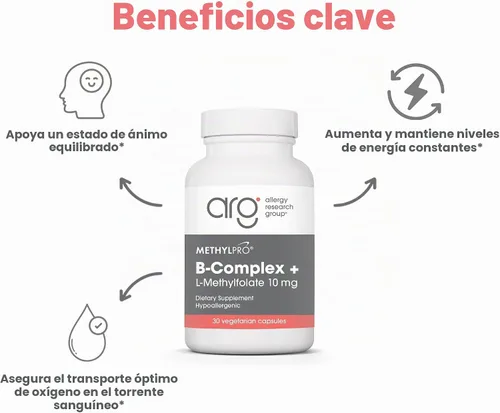 Vista 4 de MethylPro Complejo B con L-metilfolato 10 mg, 30 cápsulas