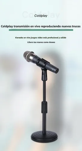 Vista 5 de Soporte de Micrófono de Escritorio, Soporte de Micrófono de Mesa Ajustable Mejorado con Clip de Micrófono y Tornillo Macho de 5/8" a Hembra de 3/8