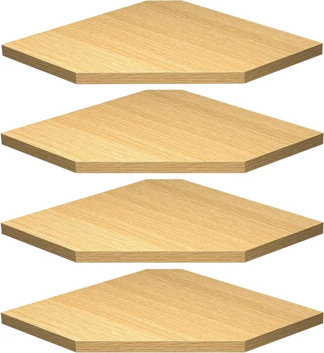 Vista 25 de Fun Memories Estante esquinero para montaje en pared, estantes de esquina flotantes, juego de 2 estantes de pared esquineros, estantes de Negro