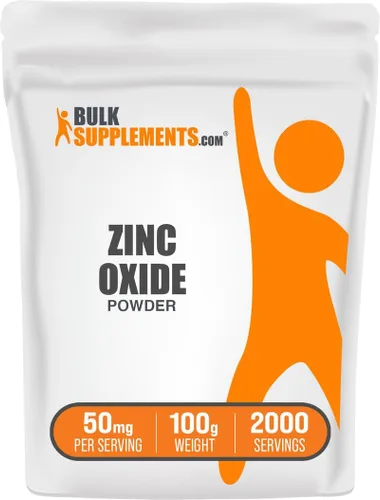 Vista 7 de BulkSupplements. com Polvo de óxido de zinc – Suplemento de óxido de zinc, suplemento mineral para apoyo inmunológico – Sin gluten, 50 mg por