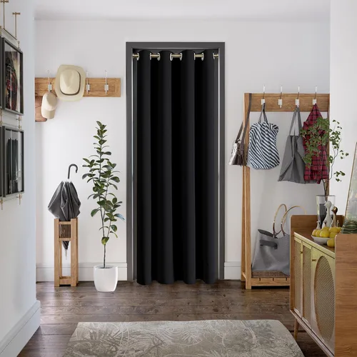 Vista 40 de BGment Cortina negra de puerta de 80 pulgadas de largo para puerta, cortina de armario de dormitorio, aislamiento térmico, con ojales, divisor