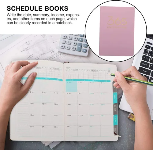 Vista 4 de Tofficu 1 Pc 2021 2021 Agenda Book Notepad Journals 2020 2021 Planner Diary Book Monthly Agenda Organizer Cuadernos Notbook Notebook Hardcover
