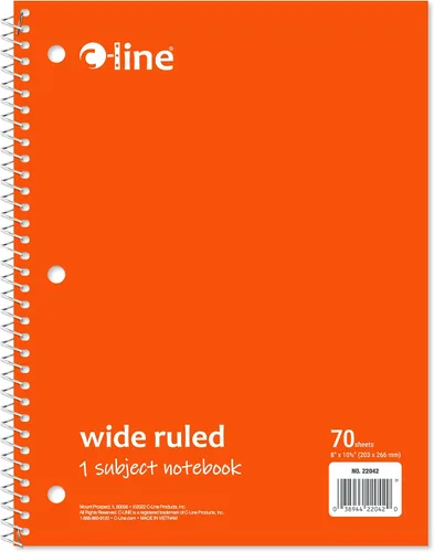 Vista 9 de Cuaderno de 1 materia, rayas anchas, negro, caja de 24 (22041-CT)