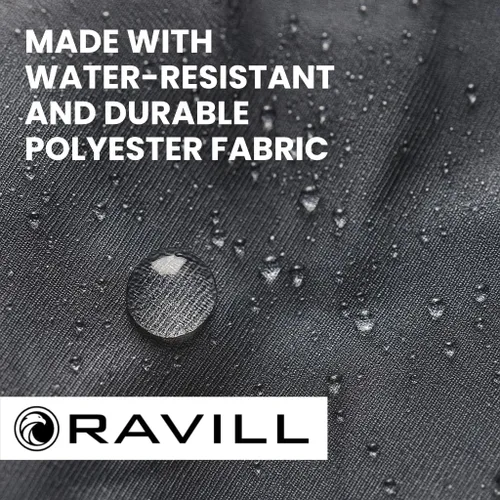 Vista 7 de Ravill Delantal negro con bolsillos para hombres y mujeres, delantales de trabajo de poliéster multiusos de 35 pulgadas de largo para cocinar