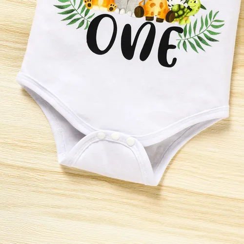 Vista 5 de GRNSHTS Ropa divertida de primer cumpleaños para bebé niño, mameluco con pajarita, mameluco para tartas