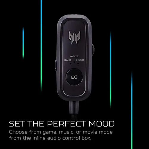 Vista 7 de Acer Predator Galea 350 - Auriculares para juegos con sonido envolvente 7.1, micrófono unidireccional con cancelación de ruido, compatible con PC