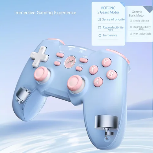 Vista 3 de BAT4 Wireless PC Game Controller,Dual Vibration Retro Gamepad Joystick for Windows 7 8 10 11SteamSimulatorsAndroid TV Gaming (Bat 4 (Ice Cream))