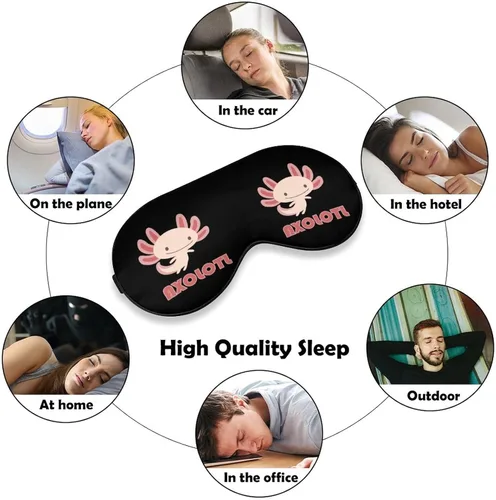 Vista 4 de Lindos axolotls - Máscara ligera para dormir, máscara de ojos con correa ajustable para hombres y mujeres