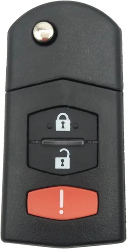 Vista 2 de Horande Funda de llave de repuesto plegable para Mazda 3 6 CX3 CX5 CX7 CX9 RX8 Speed 3, funda de llave de entrada sin llave (3 botones)
