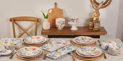Vista 8 de Bico Blossom Symphony - Calentador de tortillas de cerámica, porta tortillas de 8.9 pulgadas con tapa para tacos, panqueques para noche mexicana