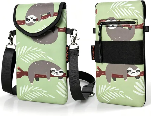 Vista 8 de Funda de neopreno para teléfono con correa cruzada y correa elástica Bear Woodland