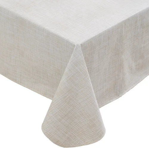 Vista 43 de Mantel de vinilo resistente con reverso de franela, mantel de plástico impermeable a prueba de aceite, resistente a las manchas, limpiable, cubierta