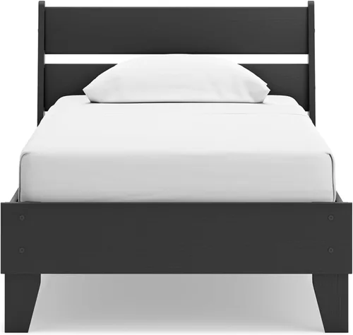 Vista 10 de Signature Design by Ashley Socalle - Cama casual de plataforma de doble panel, no necesita base o somier, color negro