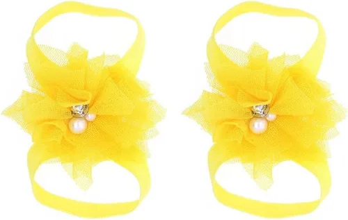 Vista 9 de Eforcase 12 pares de sandalias descalzas para bebé y niña, sandalias descalzas de flores para bebés recién nacidos, niñas pequeñas
