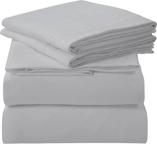 Vista 22 de ROYALE LINENS Juego de sábanas de 3 piezas para cama individual - Ropa de cama de microfibra cepillada suave de 1800 hilos - 1 sábana bajera