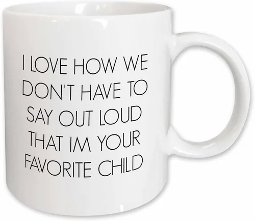 Vista 12 de 3dRose I Love How We Don't Have to Say Out Loud I'm Your Favorite Child - Taza de dos tonos, 11 onzas, color negro