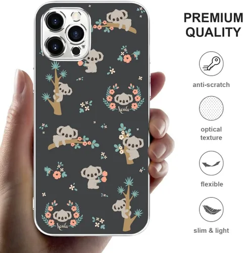 Vista 2 de Funda transparente para iPhone 11, divertida funda con diseño de estampado de koala, a la moda para mujeres y niñas, funda protectora a prueba
