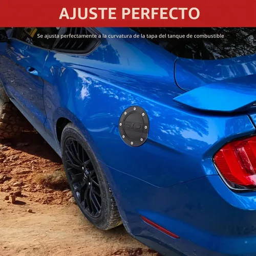 Vista 4 de HAKA TOUGH Cubierta de puerta de llenado de combustible de gas para Ford Mustang GT 2015, 2016, 2017, 2018, 2019, 2020, cubierta de tapa de tanque