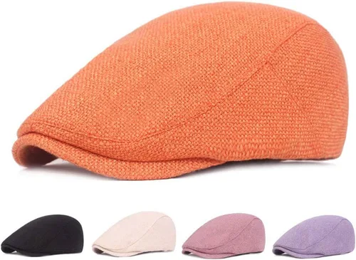 Vista 2 de Mujeres Hombres Simple Flat Cabbie Newsboy Ivy Hat Sun Beret Cap Duckbill Driving Hat